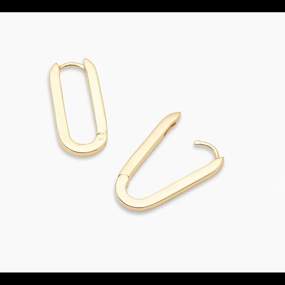 COPY - - O oval huggies | Real gold earrings | Parker earrings | 14k real gold … - Picture 3 of 16
